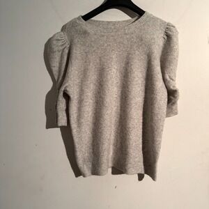 White House Black Market Medium Sweater Puff Sleeve Academia Quiet Luxury